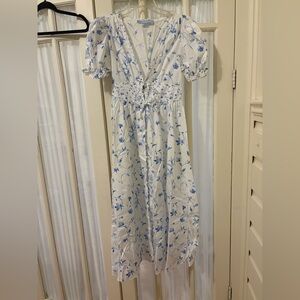 Hill House Sabrina Dress - Blue Botanical